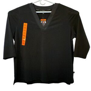 Banana Republic Womens Black V-Neck 3/4 Sleeve Top XXL 2XL Pull Over Casual Top